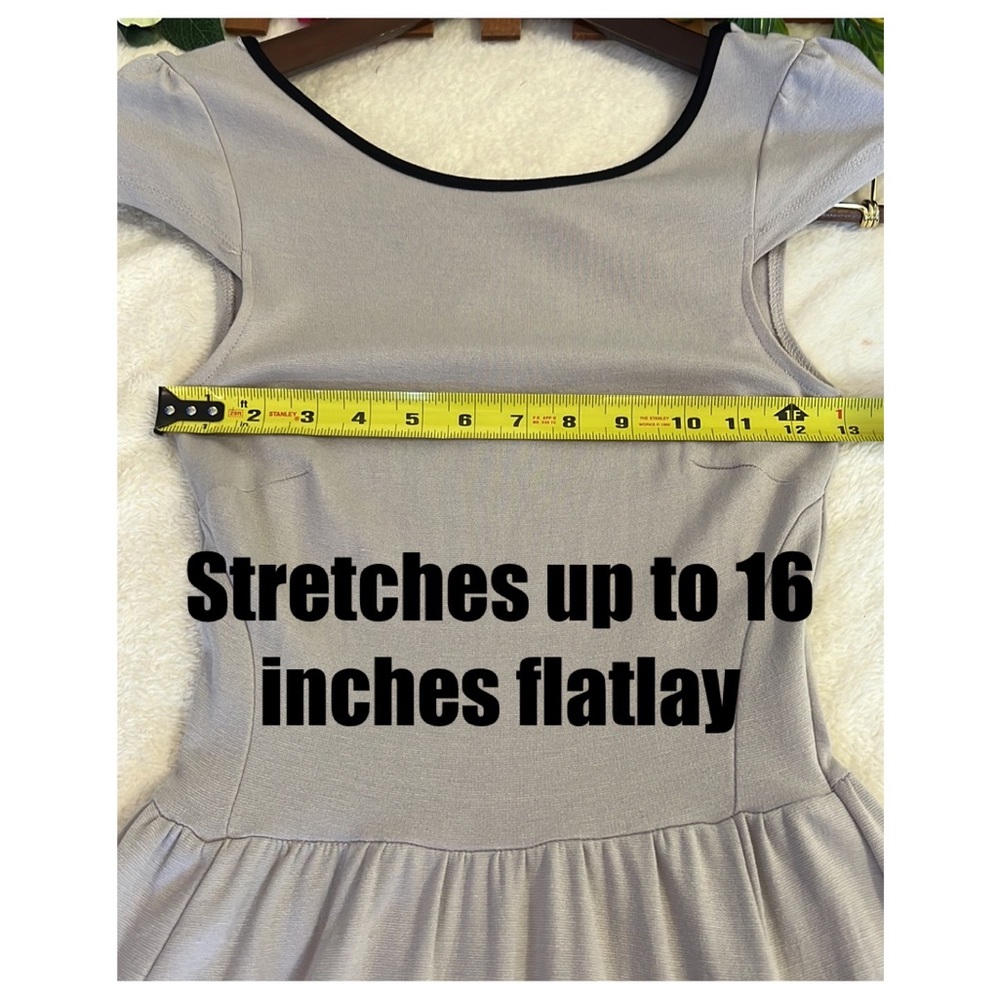 LAST PRICE H&M Cream Brown muscle sleeves fit and flare below knee dress size XS - Picture 12 of 12